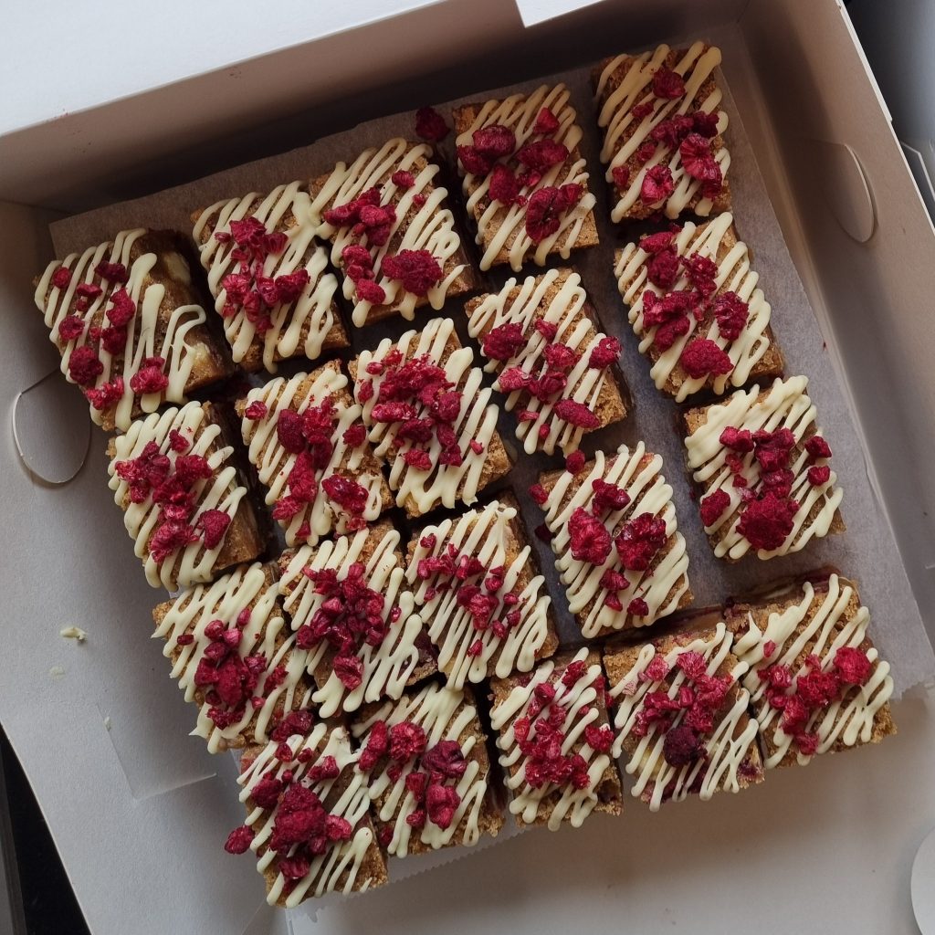 Blondies med hallon, Lisens Pastry i Lund