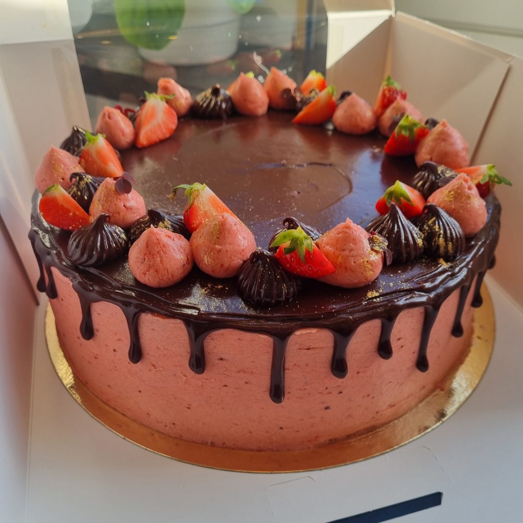 Choklad- & jordgubbstårta, Lisens Pastry i Lund