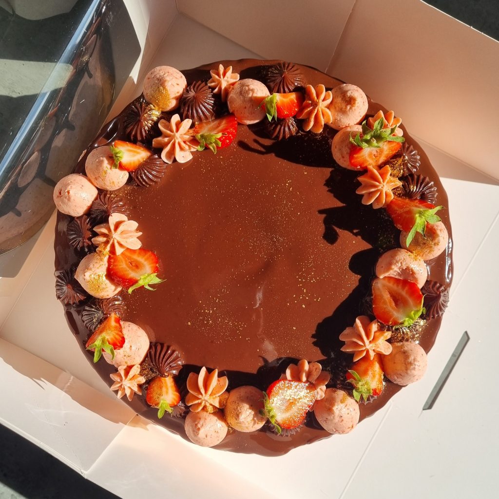 Choklad- & jordgubbstårta, Lisens Pastry i Lund