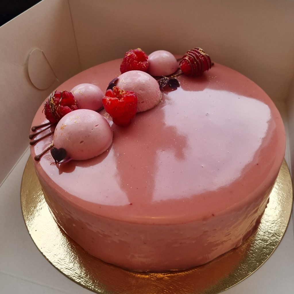 Hallonmoussetårta, Lisens Pastry i Lund