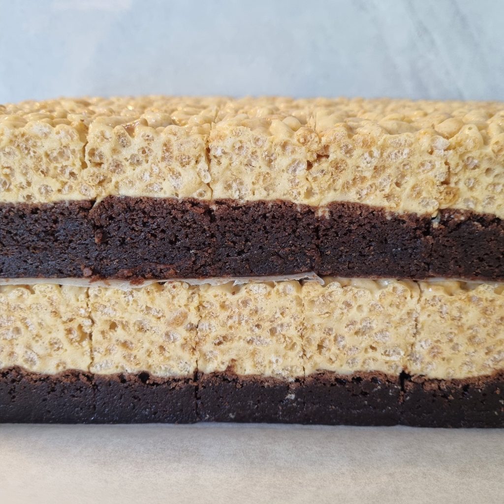 Brownies med Rise Krispietreat, Lisens Pastry i Lund